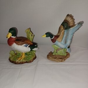 Colorful Duck Figurines Homeco Mallard Duck 1456 & Homeco Flight Of The Mallard